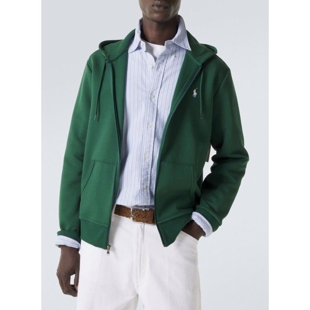 NWT  Polo Ralph Lauren Performance Double Knit Full Zip Green Hoodie Mens XXL